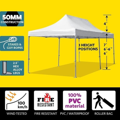 POGO Inflatable Bouncers 10' x 20' White High Peak Frame Party Tent by POGO 754972358910 ST-1250WT 10' x 20' White High Peak Frame Party Tent by POGO SKU# ST-1250WT