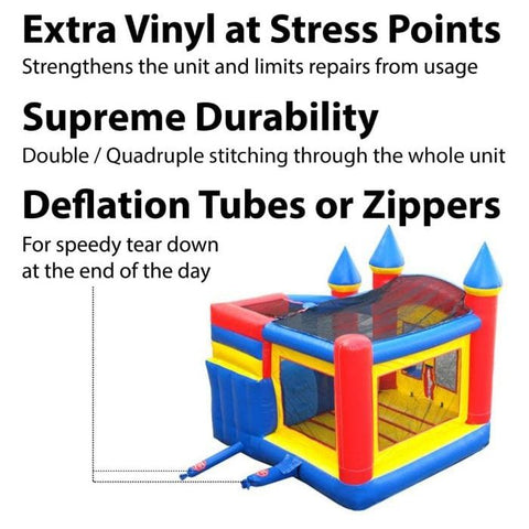 POGO Inflatable Bouncers 11.5'H Crossover Rainbow Inflatable Bounce House Side Slide Combo with Blower, Backyard Party Package by POGO 754972316996 5520 11.5'H Crossover Rainbow Bounce House Side Slide Combo Blower