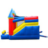 Image of POGO Inflatable Bouncers 11.5'H Crossover Rainbow Inflatable Bounce House Side Slide Combo with Blower, Backyard Party Package by POGO 754972316996 5520 11.5'H Crossover Rainbow Bounce House Side Slide Combo Blower