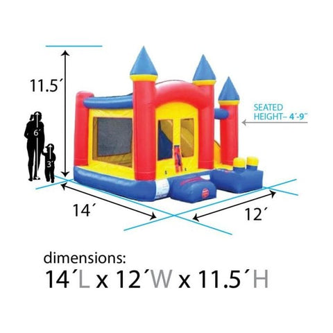 POGO Inflatable Bouncers 11.5'H Crossover Rainbow Inflatable Bounce House Side Slide Combo with Blower, Backyard Party Package by POGO 754972316996 5520 11.5'H Crossover Rainbow Bounce House Side Slide Combo Blower