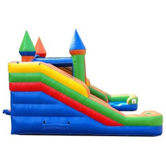 11'H Crossover Rainbow Double Water Slide Bounce House with Blower by POGO