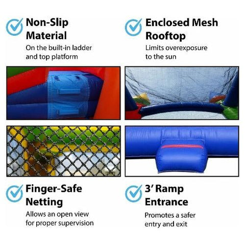 11'H Crossover Rainbow Double Water Slide Bounce House with Blower, Backyard Party Package by POGO