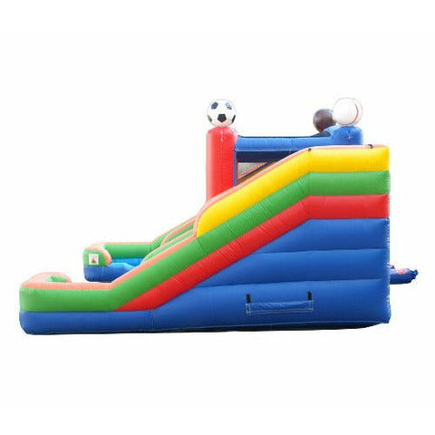 POGO Inflatable Bouncers 11'H Crossover Sports Double Water Slide Bounce House with Blower, Backyard Party Package by POGO 754972370233 5518 11'H Crossover Sports Double Water Slide Bounce House with Blower