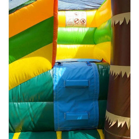 POGO Inflatable Bouncers 11'H Crossover Tropical Double Water Slide Bounce House with Blower, Backyard Party Package by POGO 754972355049 5519 11'H Crossover Tropical Double Water Slide Bounce House Blower
