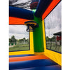 Image of POGO Inflatable Bouncers 12'H Crossover Rainbow Castle Smiley Face Bounce House Slide Combo with Blower by POGO 14.5H Crossover Rainbow Castle Smiley Bounce Slide Combo Wet Pool POGO