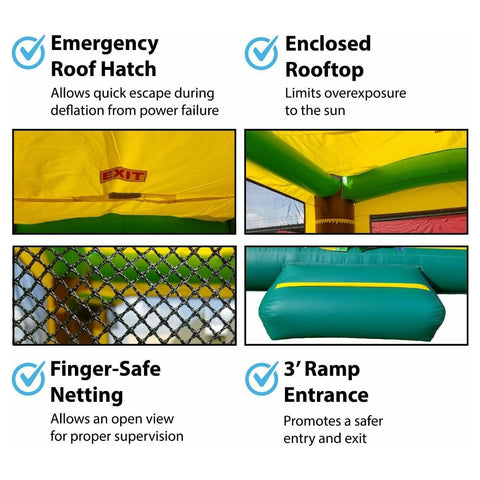 POGO Inflatable Bouncers 12'H Crossover Tropical Bounce House with Blower, Backyard Party Package by POGO 781880284093 5506 12'H  Crossover Tropical Bounce House Blower Backyard Party POGO 5506