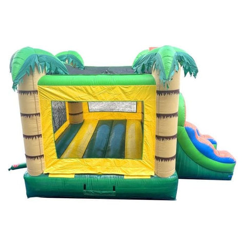 POGO Inflatable Bouncers 12ft x 18ft x 12ft Crossover Tropical Jungle Sun Water Slide Bounce House Combo with Blower by POGO