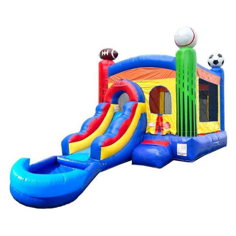 POGO Inflatable Bouncers 12ft x 26.5ft x 14.5ft Crossover Deluxe Sports Combo with Blower and Pool by POGO 6241 12ft x 26.5ft x 14.5ft Crossover Deluxe Sports Combo  Blower Pool POGO