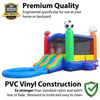 Image of POGO Inflatable Bouncers 13.5'H Crossover Sports Dual Lane Bounce House Slide with Pool with Blower, Backyard Party Package by POGO 13.5'H Crossover Blue Rainbow Dual Lane Bounce House Slide Pool Blower