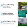 Image of POGO Inflatable Bouncers 13.5'H Crossover Tropical Dual Lane Bounce House Slide with Pool with Blower, Backyard Party Package by POGO 754972305945 5522 13.5'H Crossover Tropical Dual Lane Bounce House Slide Pool Blower