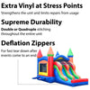 Image of POGO Inflatable Bouncers 13.5'H Kids Modern Rainbow Bounce House and Double Lane Slide Combo with Blower by POGO 754972356060 25 13.5'H Kids Modern Rainbow Bounce House and Double Lane Slide Combo w Blower