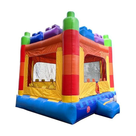 POGO Inflatable Bouncers 14.5'H Crossover Building Block Bounce House with Blower by POGO 840344502842 6239