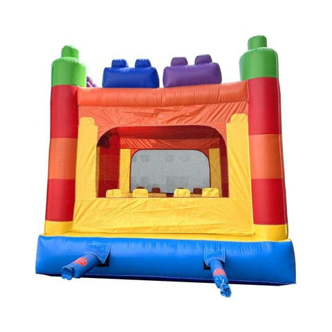 POGO Inflatable Bouncers 14.5'H Crossover Building Block Bounce House with Blower by POGO 840344502842 6239