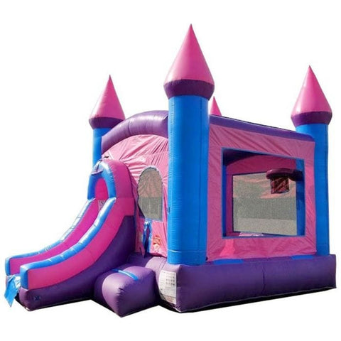 POGO Inflatable Bouncers 14.5'H Crossover Pink Bounce House and Slide Combo with Blower, Backyard Party Package by POGO 754972311601 5526 14.5'H Crossover Pink Bounce House Slide Combo Blower Backyard Party