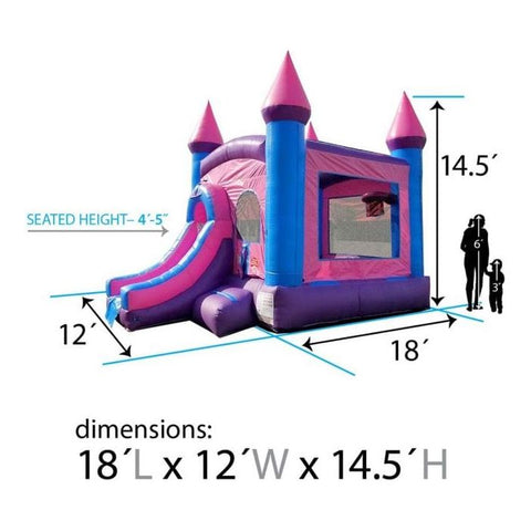 POGO Inflatable Bouncers 14.5'H Crossover Pink Bounce House and Slide Combo with Blower, Backyard Party Package by POGO 754972311601 5526 14.5'H Crossover Pink Bounce House Slide Combo Blower Backyard Party