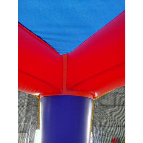 POGO Inflatable Bouncers 14.5'H Crossover Rainbow Smiley Face Castle Inflatable Bounce House with Blower by POGO 6166 14.5H Crossover Pink Smiley Castle Inflatable Bounce House Blower POGO