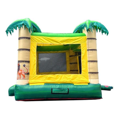 POGO Inflatable Bouncers 14.5'H Crossover Tropical Jungle Smiley Face Inflatable Bounce House with Blower by POGO 781880278535 6167 14.5H Crossover Tropical Jungle Smiley Bounce House Blower POGO