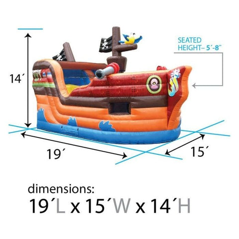 POGO Inflatable Bouncers 14' Deluxe Pirate Ship Bounce House and Slide Combo with Blower by POGO 754972361040 19 14' Deluxe Pirate Ship Bounce House and Slide Combo Blower by POGO