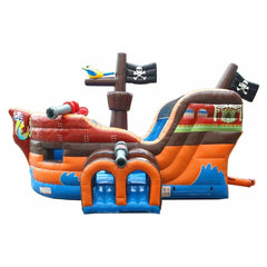 POGO Inflatable Bouncers 14' Deluxe Pirate Ship Bounce House and Slide Combo with Blower by POGO 754972361040 19 14' Deluxe Pirate Ship Bounce House and Slide Combo Blower by POGO