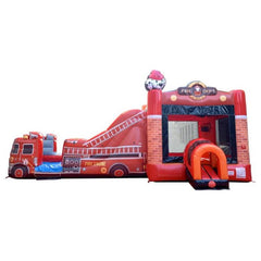 POGO Inflatable Bouncers 15.5'H Mega Fire Truck Water Slide Bounce House Combo with Blower by POGO 754972382397 6131 15.5'H Mega Fire Truck Water Slide Bounce House Combo with Blower POGO