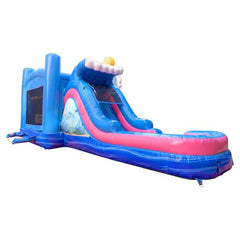 POGO Inflatable Bouncers 15.5'H Mega Mermaid Wave Water Slide Bounce House Combo with Blower by POGO 781880209393 6130 15.5'H Mega Mermaid Wave Water Slide Bounce House Combo Blower POGO