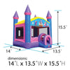 Image of POGO Inflatable Bouncers 15.5' H Pink & Blue Princess Dream Bounce House with Blower by POGO 754972336543 6997-1892 15.5' H Pink & Blue Princess Dream Bounce House with Blower POGO 6997