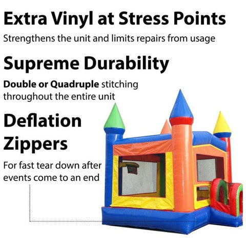 POGO Inflatable Bouncers 15.5'H Rainbow Modular Bounce House with Blower by POGO 781880234951 6998-1893 15.5'H Rainbow Modular Bounce House with Blower by POGO SKU# 6998