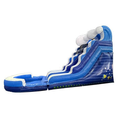 POGO Inflatable Bouncers 15'H Crossover Blue Wave Inflatable Water Slide with Blower and Pool by POGO 840344503139 6249 15'H Crossover Blue Wave Inflatable Water Slide with Blower Pool POGO