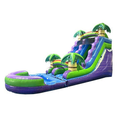 POGO Inflatable Bouncers 15'H Crossover Purple Marble Tropical Inflatable Water Slide with Blower and Pool by POGO 840344503160 6252 15'H Crossover Purple Marble Tropical Inflatable Water Slide Pool POGO