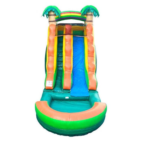 POGO Inflatable Bouncers 15'H Crossover Tropical Inflatable Water Slide with Blower and Pool with Blower and Pool by POGO 840344503177 6253 15'H Crossover Tropical Inflatable Slide Blower Pool Blower Pool POGO