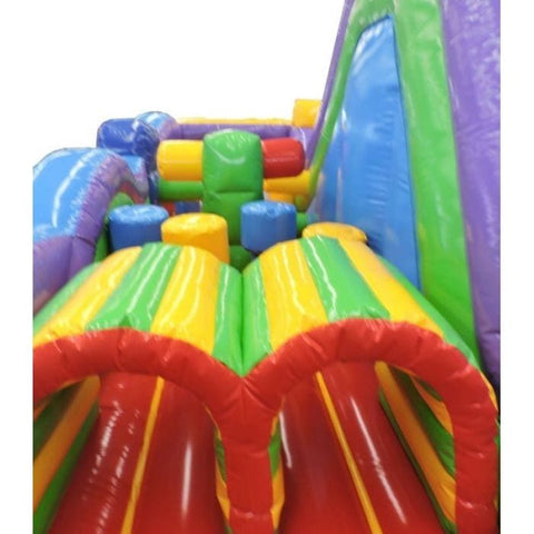 POGO Inflatable Bouncers 15'H Retro Radical Run Inflatable Obstacle Course with Blower by POGO 754972354950 433-15