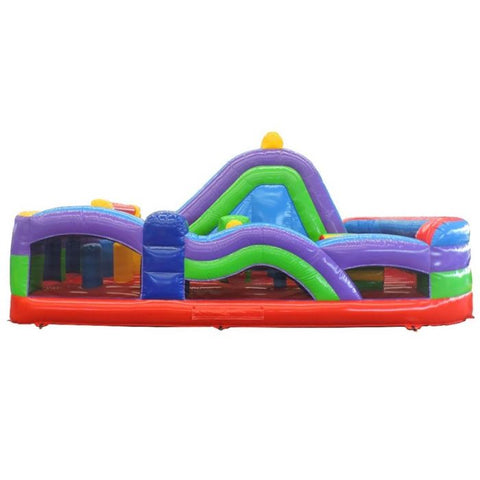 POGO Inflatable Bouncers 15'H Retro Radical Run Inflatable Obstacle Course with Blower by POGO 754972354950 433-15