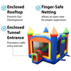 Image of POGO Inflatable Bouncers 16'H 5-Part Multi Play Rainbow Inflatable Bounce House with Slide Combo and Blower by POGO 754972361026 2477-23 16'H 5Part Multi Play Rainbow Inflatable Bounce House Slide Combo 2477