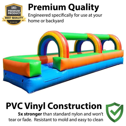 POGO Inflatable Bouncers 25'L Crossover Rainbow Slip n Slide with Blower, Backyard Party Package by POGO 781880284086 5515 25'L Crossover Rainbow Slip n Slide Blower Backyard Party POGO #5515