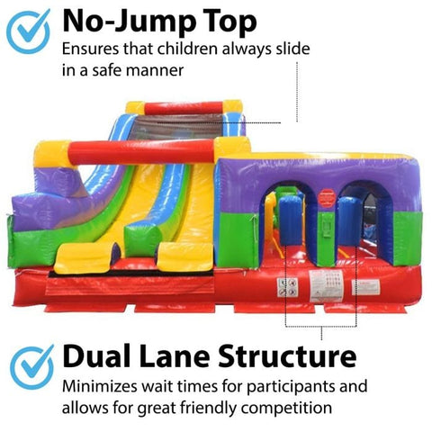 POGO Inflatable Bouncers 59'H Retro SUPER 2-Piece Radical 7E Obstacle Course by POGO 754972360708 593 59'H Retro SUPER 2-Piece Radical 7E Obstacle Course by POGO SKU# 593