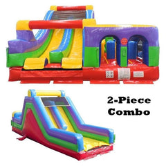 POGO Inflatable Bouncers 59'H Retro SUPER 2-Piece Radical Obstacle Course Climb Course by POGO 754972360722 596