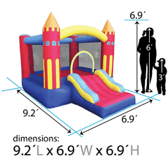6.8'H Backyard Kids Colorful Castle Inflatable Bounce House with Slide by POGO