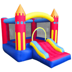 POGO Inflatable Bouncers 6' Backyard Kids Colorful Castle Inflatable Bounce House with Slide by POGO 754972375108 7979 6' Backyard Kids Colorful Castle Inflatable Bounce House with Slide 