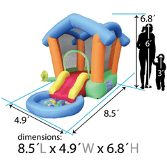 6.8'H Backyard Kids Rainbow Playhouse Inflatable Bounce House with Slide by POGO
