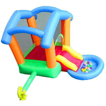 POGO Inflatable Bouncers 6' Backyard Kids Rainbow Playhouse Inflatable Bounce House with Slide by POGO 754972375092 7978 6' Backyard Kids Rainbow Playhouse Inflatable Bounce House with Slide