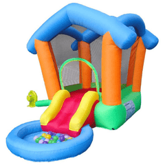 POGO Inflatable Bouncers 6' Backyard Kids Rainbow Playhouse Inflatable Bounce House with Slide by POGO 754972375092 7978 6' Backyard Kids Rainbow Playhouse Inflatable Bounce House with Slide