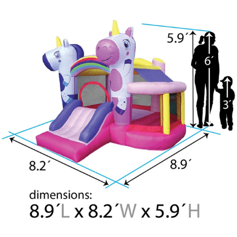 POGO Inflatable Bouncers 6' Backyard Kids Unicorn Inflatable Bounce House with Slide by POGO 754972375139 7982
