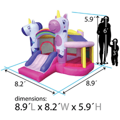 5.9' Backyard Kids Unicorn Inflatable Bounce House with Slide by POGO