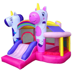 POGO Inflatable Bouncers 6' Backyard Kids Unicorn Inflatable Bounce House with Slide by POGO 754972375139 7982