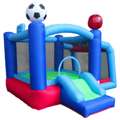 POGO Inflatable Bouncers 7' Backyard Kids Sports Arena Inflatable Bounce House with Soccer Goal by POGO 754972375122 7981 7' Backyard Kids Sports Arena Inflatable Bounce House with Soccer Goal