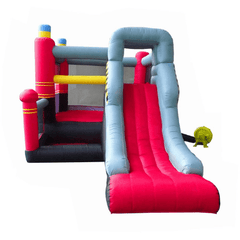 8.5'H Backyard Kids Deluxe Fire Station Inflatable Bounce House with Slide by POGO
