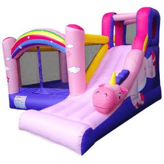 POGO Inflatable Bouncers 8' Backyard Kids Deluxe Inflatable Bounce House with Unicorn Slide by POGO 754972375177 7986 8' Backyard Kids Deluxe Inflatable Bounce House with Unicorn Slide