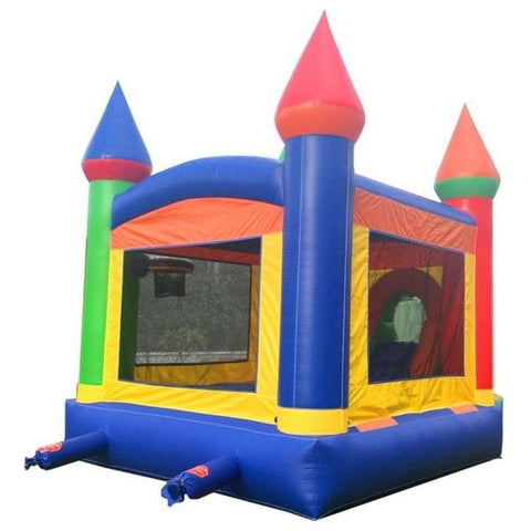 POGO Inflatable Bouncers Crossover Rainbow Bounce House Slide Combo with Wet Pool Attachment and Blower, Backyard Party Package by POGO 754972336451 5530 Crossover Rainbow Bounce House Slide Combo Wet Pool Blower Party POGO