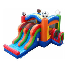 POGO Inflatable Bouncers Kids Sports Bounce House and Double Lane Slide Combo with Blower by POGO 781880283966 358 Kids Sports Bounce House and Double Lane Slide Combo with Blower 