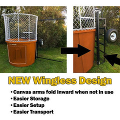 Orange Portable Dunking Booth with New Wingless Design by POGO